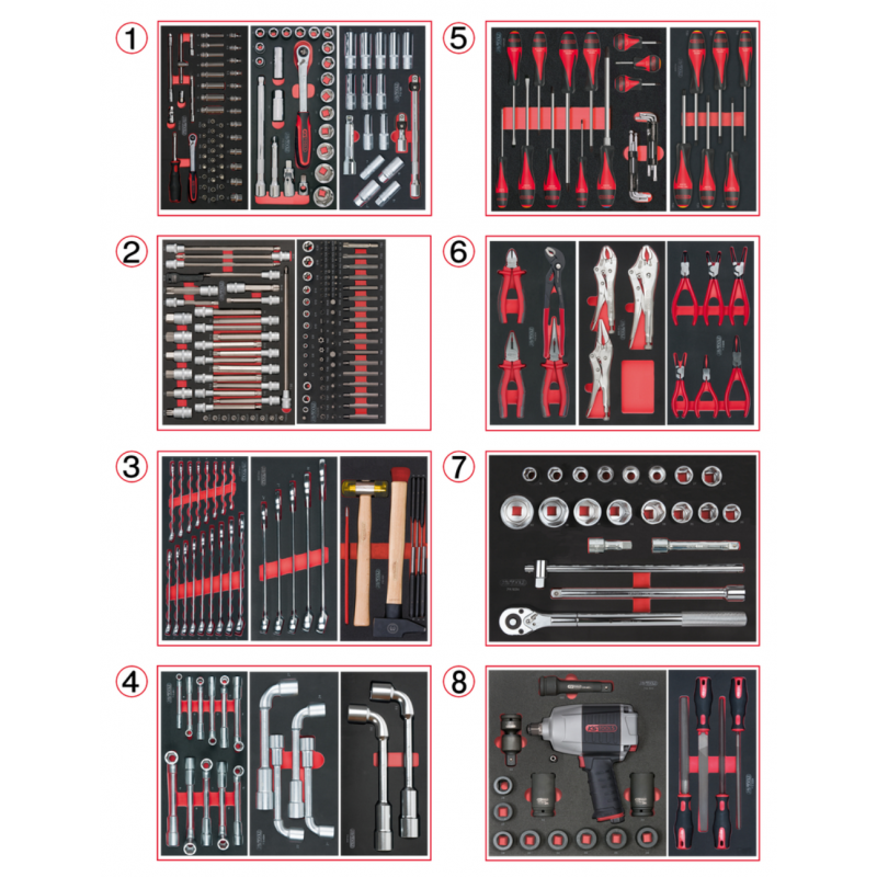 Composition d'outils PL 354 outils modules en mousse KSTOOLS